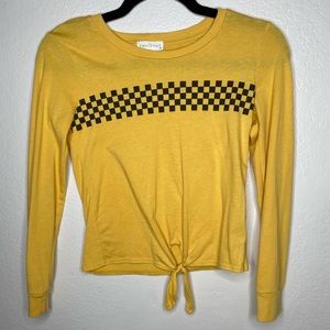Full tilt yellow checkered long sleeve shirt